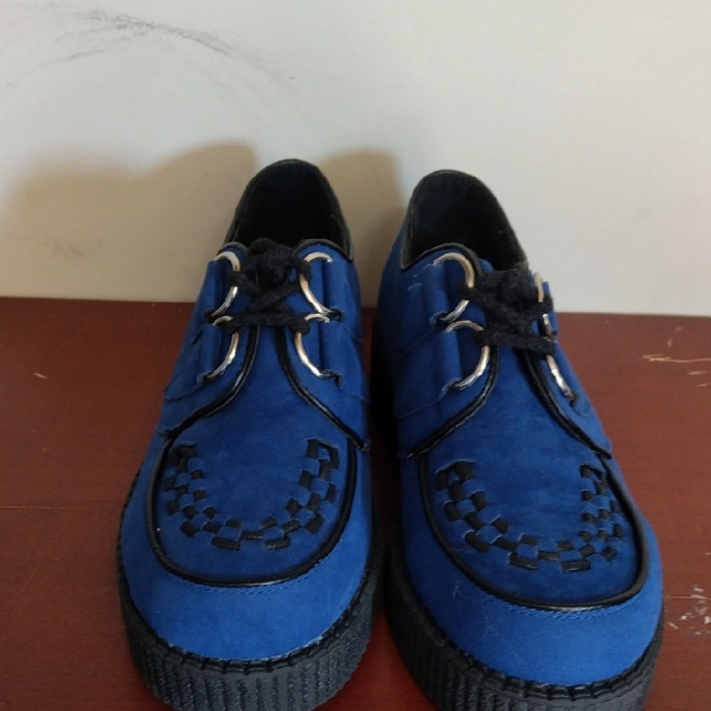 Creeper  Vintage Blue Suede Shoes Women 9 Or Mens 7